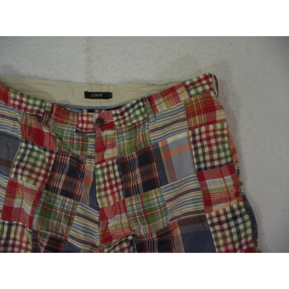 J Crew shorts Men's 38 x 9 Bermuda plaid lightweight cotton blue red